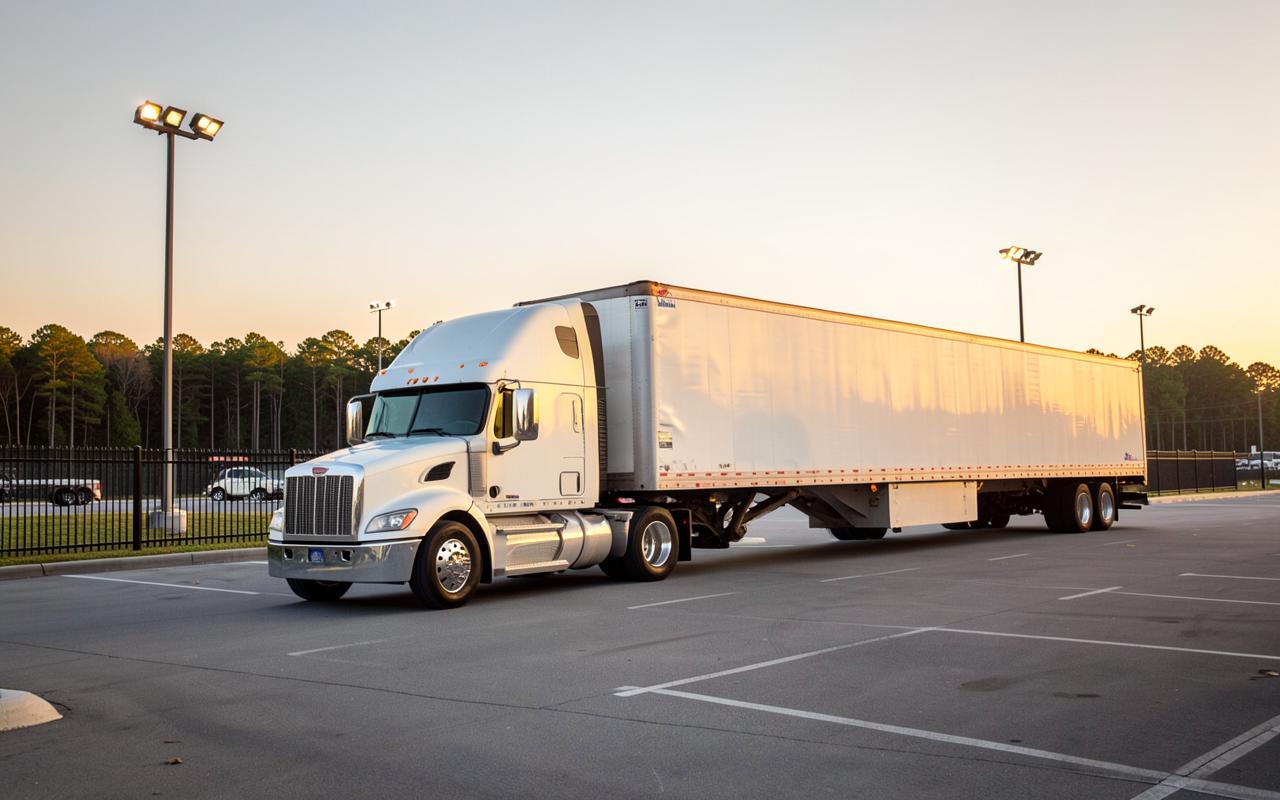 Tractor + Trailer parking space at Truckers Lot Shop